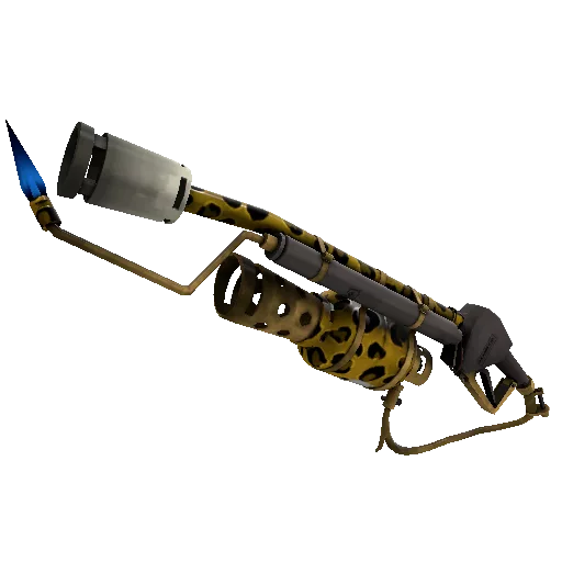 leopard printed flame thrower